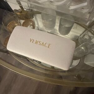 Versace White and Black Sunglasses Case